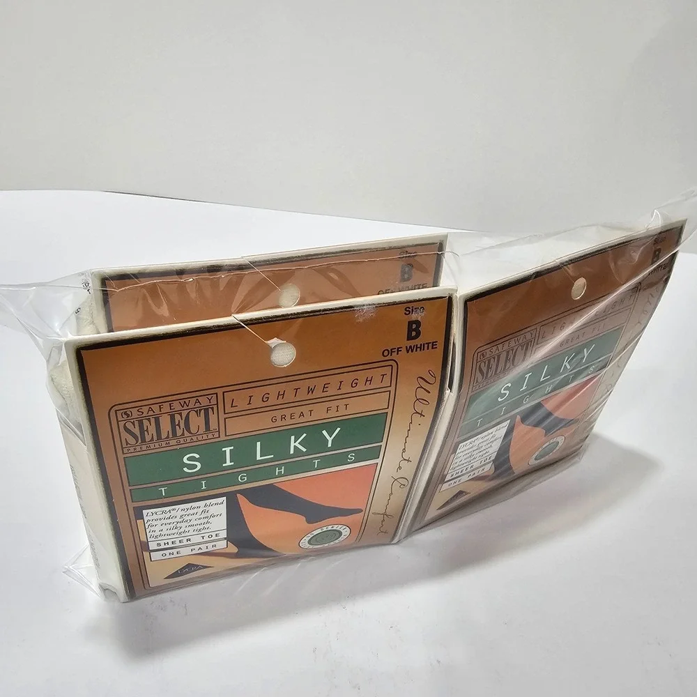 Safeway Select 3 pack Women's OFF WHITE Tights SIZE B Medium Brand New